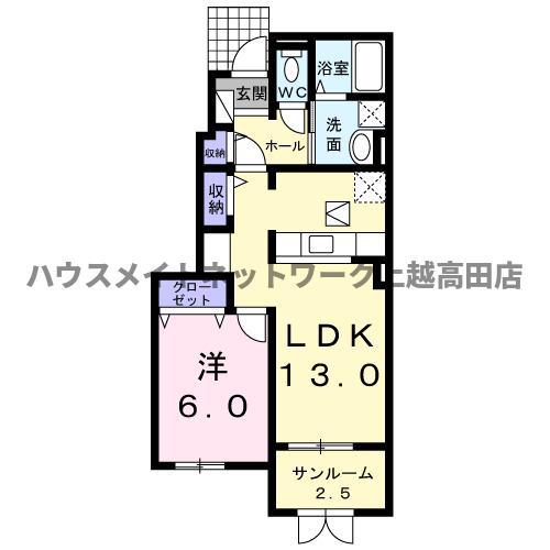 ル・ヴァヌルー II(2LDK/2階)の間取り写真