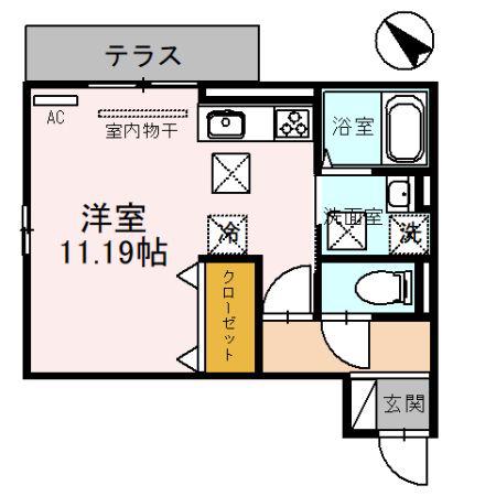 CIEL BLUE MORIYAMA(ワンルーム/1階)の間取り写真