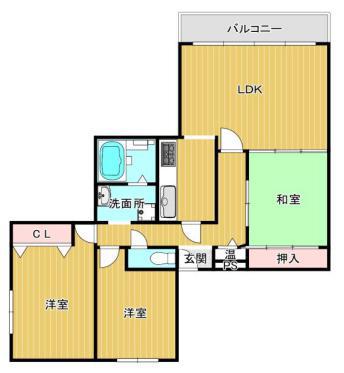 上ヶ原TWENTY-EIGHT(3LDK/4階)の間取り写真