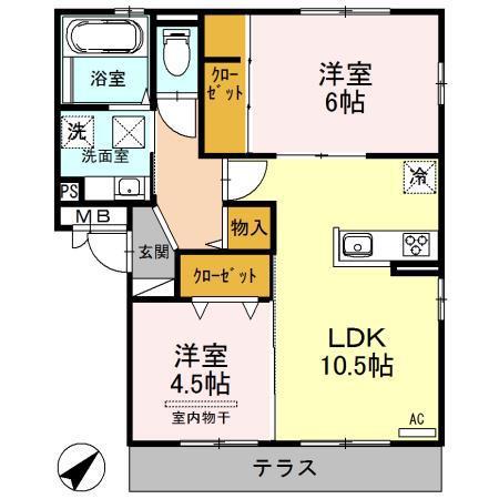 メゾン・ド・ミシェル(2LDK/3階)の間取り写真