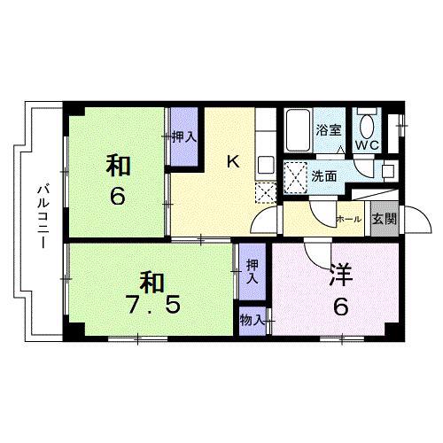 メゾンクレスト(3K/4階)の間取り写真