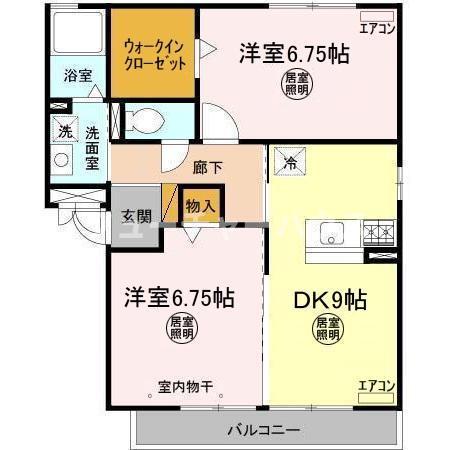 大黒屋七番館(2DK/2階)の間取り写真