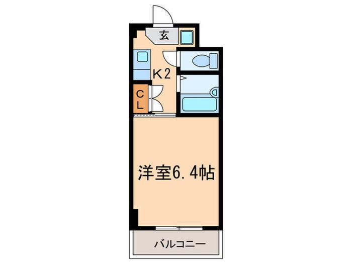 ヴァンテージ本陣(1K/4階)の間取り写真