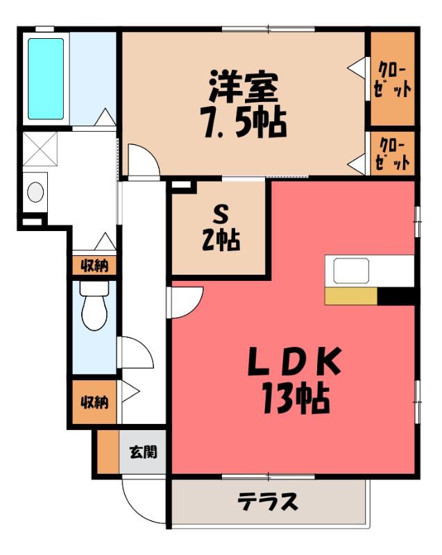 ライデンハイツIII(1LDK/1階)の間取り写真
