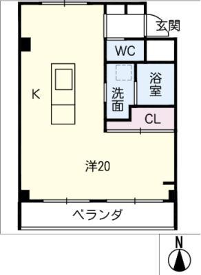 大垣NFビル(ワンルーム/4階)の間取り写真