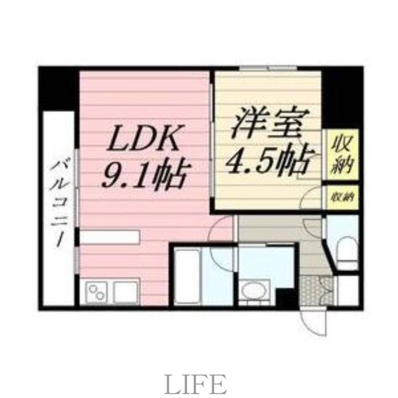 プレジデント豊平(1LDK/14階)の間取り写真
