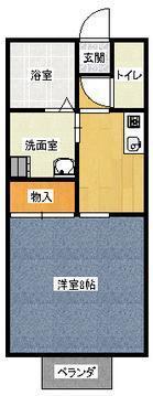 タテハラハイツ(1K/2階)の間取り写真