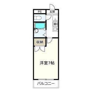 クレールたつた(1K/4階)の間取り写真