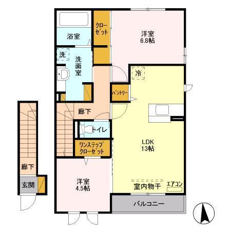 ラ・メゾン(2LDK/2階)の間取り写真