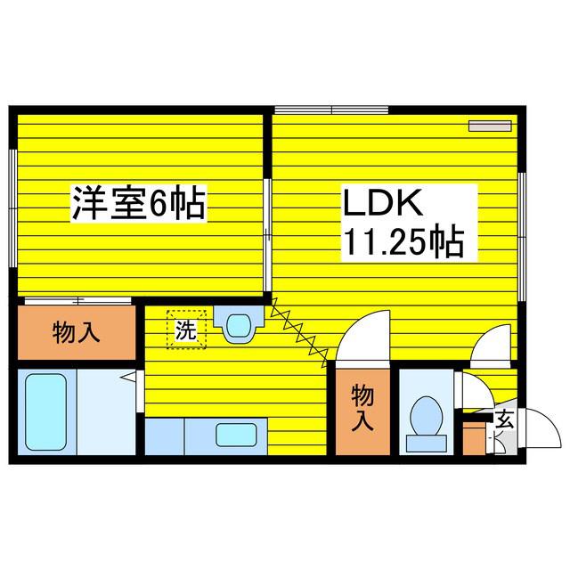スリーオークスI(1LDK/3階)の間取り写真