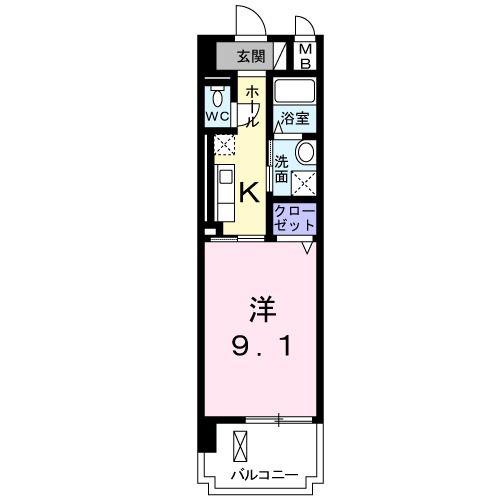 いろは大翔舘(1K/5階)の間取り写真