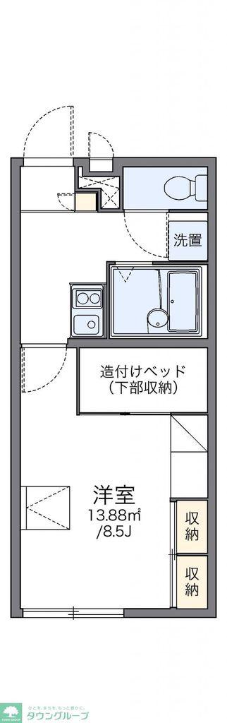 レオパレスサンシティ(1K/1階)の間取り写真