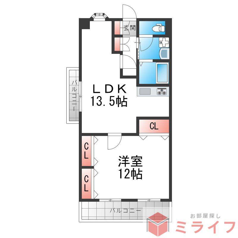 インフィールドハイツ(1LDK/7階)の間取り写真