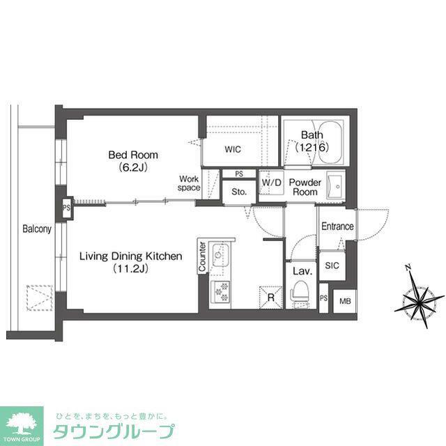 AIFLAT方南町(1LDK/3階)の間取り写真