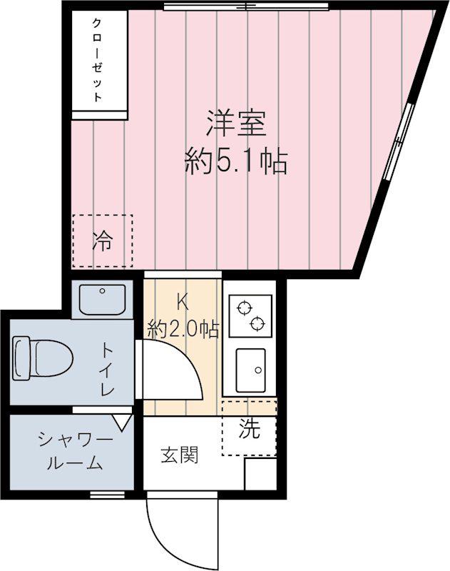 エスポワール上落合(1K/1階)の間取り写真