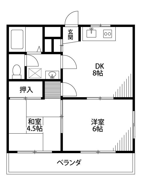 フォーリスト21(2DK/3階)の間取り写真