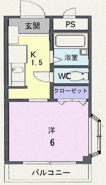 館町ガーデンHITS(1K/4階)の間取り写真