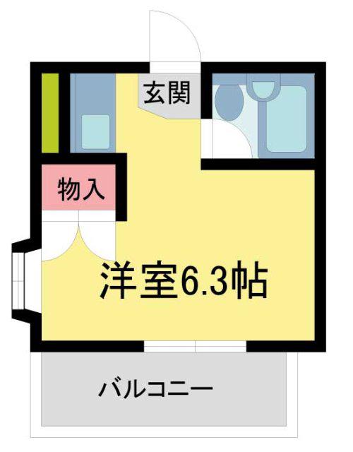 マンションミネット3号館(1K/2階)の間取り写真