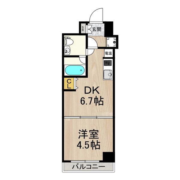 インプルーブ三宮イースト(1DK/3階)の間取り写真