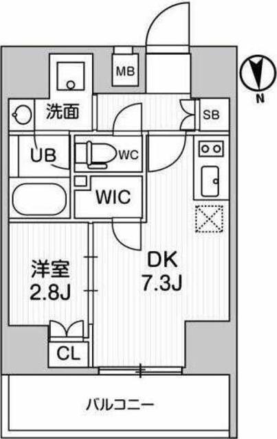 ALTERNA十条(1DK/13階)の間取り写真
