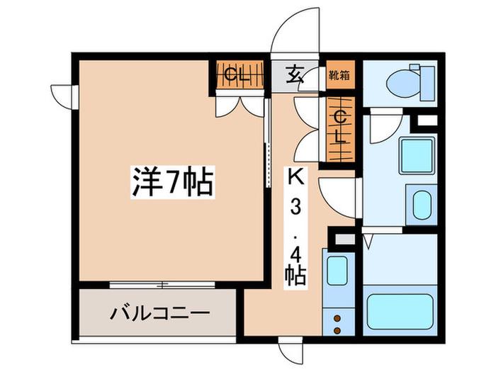ルイエブラン(1K/4階)の間取り写真