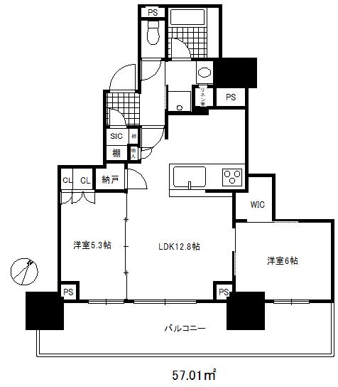 ベイシティタワーズ神戸ウエスト(2LDK/11階)の間取り写真
