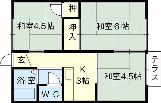 ハイツ松本(3K/2階)の間取り写真