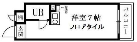 西横浜クリスコーポ(ワンルーム/3階)の間取り写真
