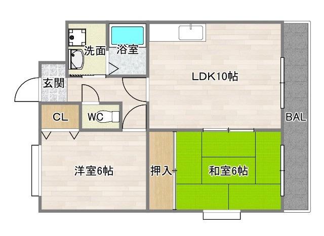 それいゆ(2LDK/2階)の間取り写真