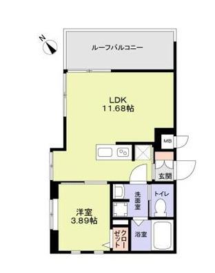 ザレジデンス市谷台町(1LDK/4階)の間取り写真