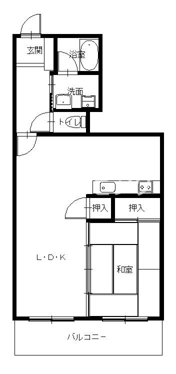 ファミーユオランダ通(1LDK/3階)の間取り写真
