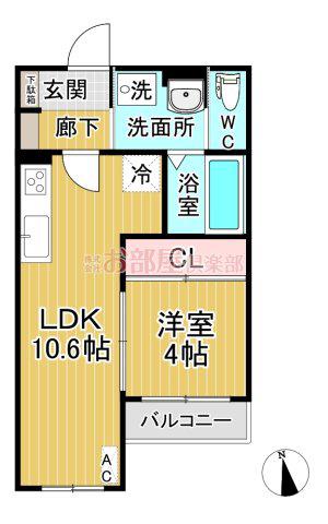 BRAVE BASE江戸屋敷(1LDK/1階)の間取り写真