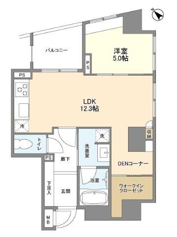 DAFFITTO天王洲(1LDK/7階)の間取り写真