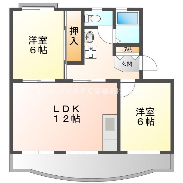 カメリア栄(2LDK/3階)の間取り写真