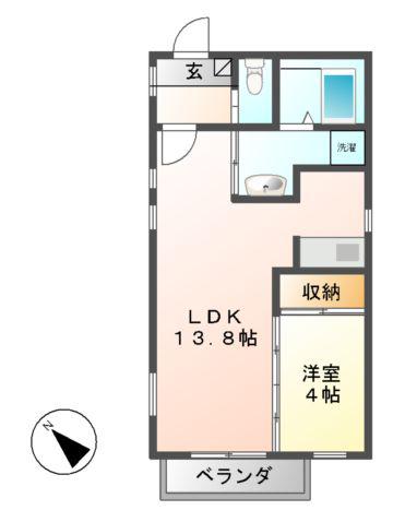 グランレーヴ吹上(1LDK/1階)の間取り写真