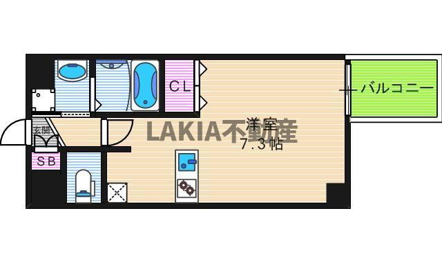 レオンコンフォート上本町(ワンルーム/9階)の間取り写真