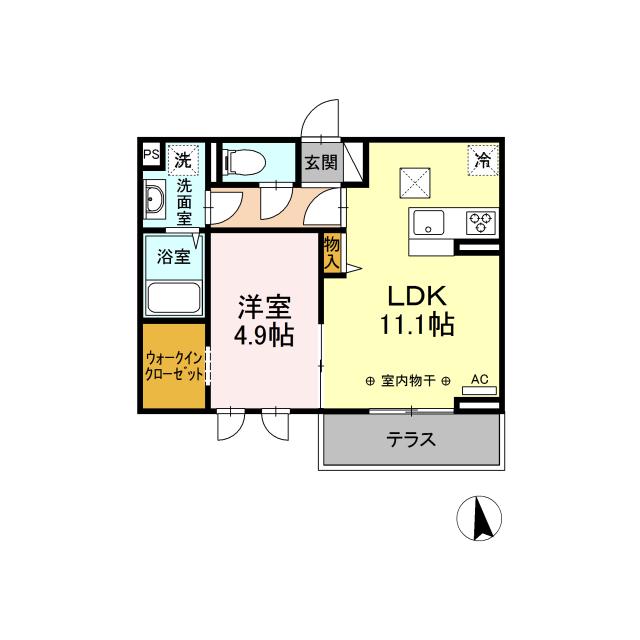 D-ROOM サンリット(1LDK/1階)の間取り写真