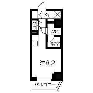 スパシエエール横浜(ワンルーム/10階)の間取り写真