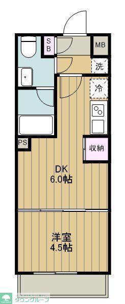 PRIER SANNO(1DK/3階)の間取り写真