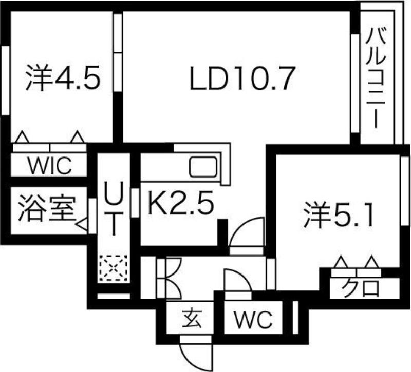 RESIDENCE SHINMEI新道東(2LDK/3階)の間取り写真