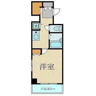 スカイコート三田慶大前(1K/6階)の間取り写真