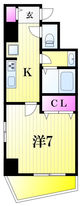 VICTORY HILLS 6.6(1K/3階)の間取り写真