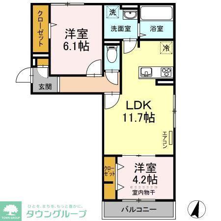 シャロット(2LDK/3階)の間取り写真