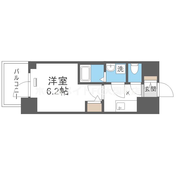 エスリード長居公園PARK AVENUE(1K/3階)の間取り写真