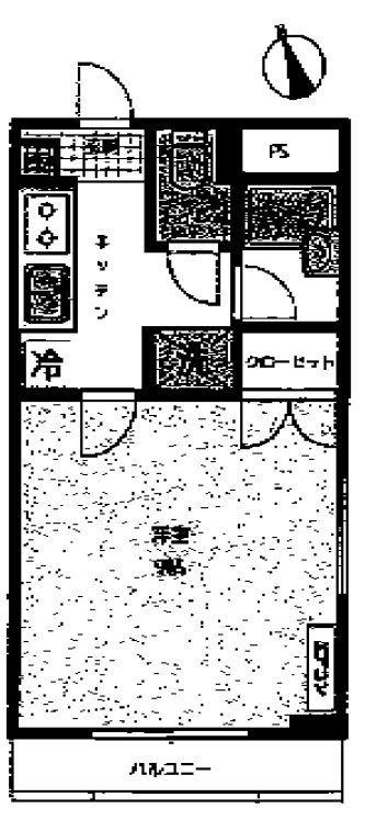 ベルメゾン松波(1K/3階)の間取り写真