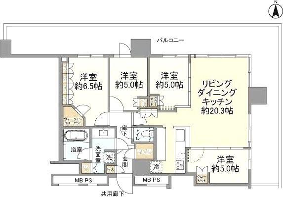 THE TOWER 湘南辻堂(4LDK/13階)の間取り写真
