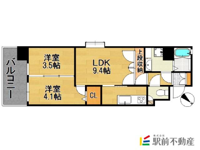CLUB ORIENT BLD NO.8(2LDK/9階)の間取り写真