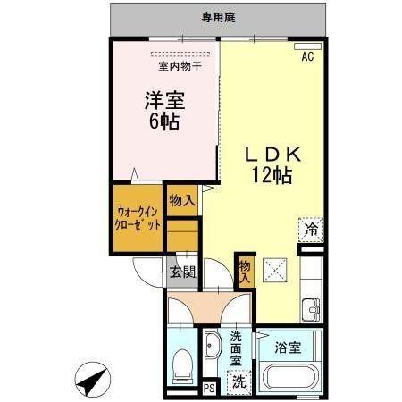 ラ・サクラ・サクラ・II(1LDK/1階)の間取り写真