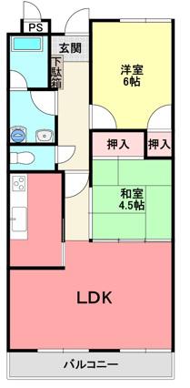 リバーサイドホソヤ(2LDK/2階)の間取り写真