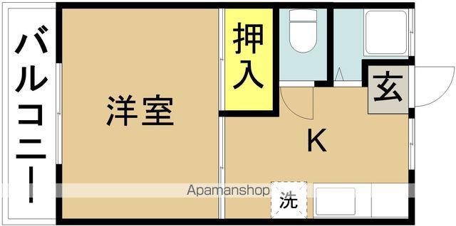 恒久コーポ(1K/2階)の間取り写真
